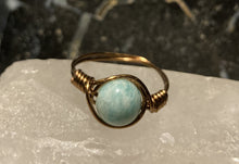 Load image into Gallery viewer, Amazonite Wire Wrapped Ring
